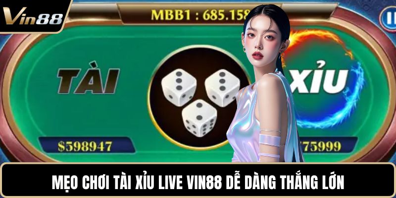 Mẹo chơi Tài Xỉu live VIN88 dễ dàng thắng lớn